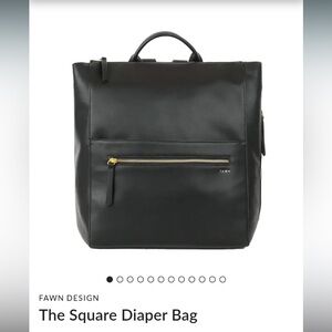 Fawn Design - The Square Diaper Bag, Black NWT